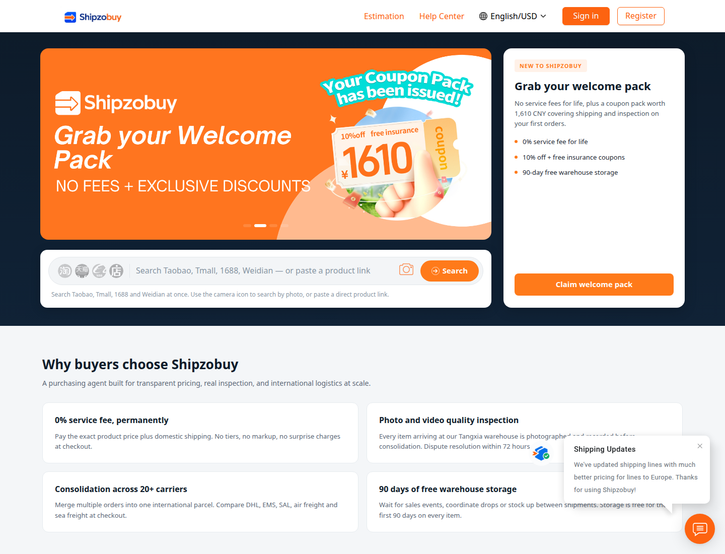 Official Shipzobuy chrome Welcome Pack and orange Sign in
